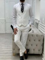 Mens White 3 Piece Suit