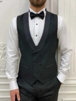 Mens Black Three Piece Slim Fit Wedding Suit