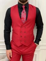 Wedding Red 3 Piece Tuxedo Suit