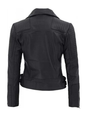 Shop Bari Black Womens Real Leather Motorcycle Jacket