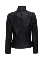 Shop Black Flap Closure Biker Racing Leather Jacket