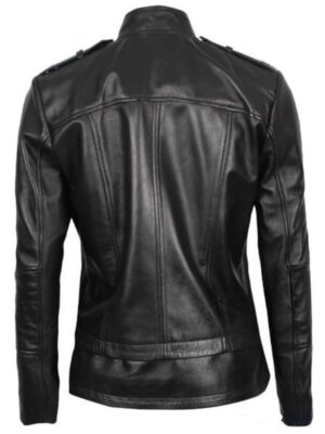 Shop Womens Monica Black Slim Fit Leather Jacket