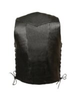 10 Pocket Leather Vest For Men’s - Black