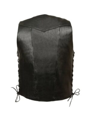 10 Pocket Leather Vest For Men’s - Black