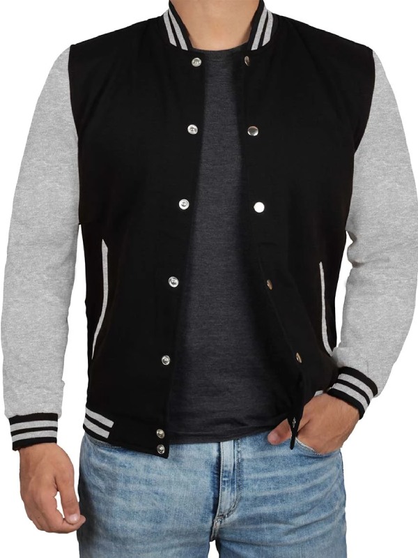 Black and Grey Varsity Letterman Jacket