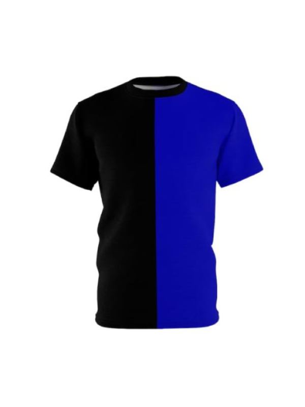 Blue And Black Color Block T-Shirt