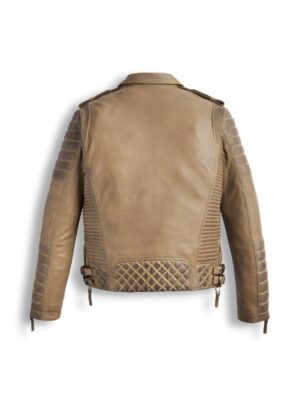 Desert Brown Waxed Biker Leather Biker Jacket