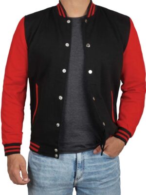 Letterman Red and Black Varsity Jacket