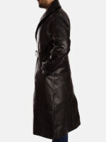 Long Leather Trench Coat For Mens