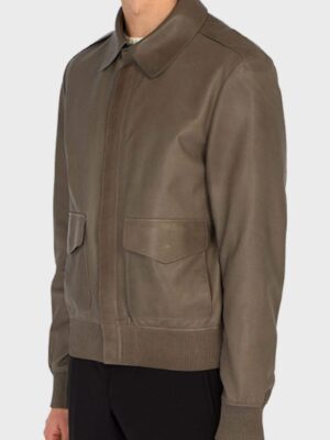 Mens Aviator Bomber Brown Jacket