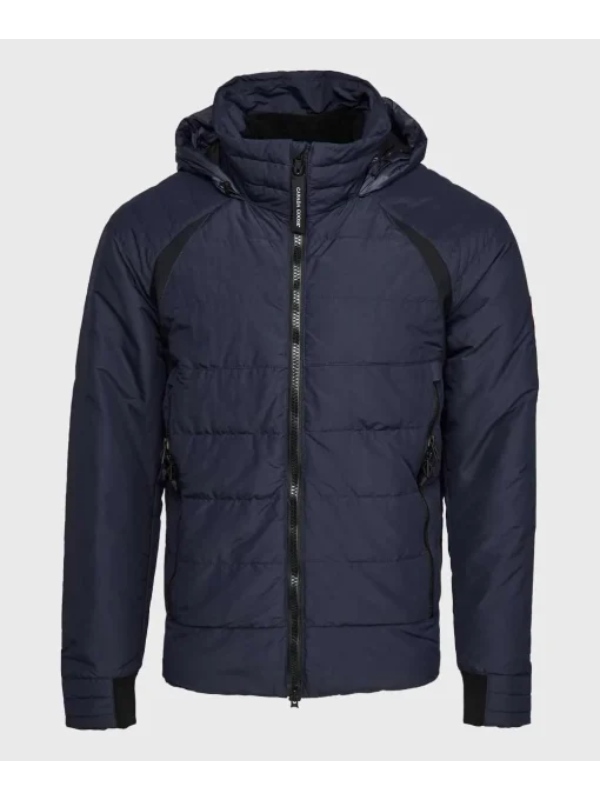 Mens Blue Puffer Hooded Jacket