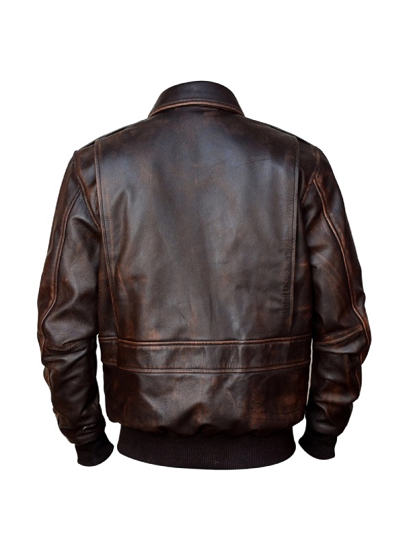 Mens Bomber Brown Leather Jacket