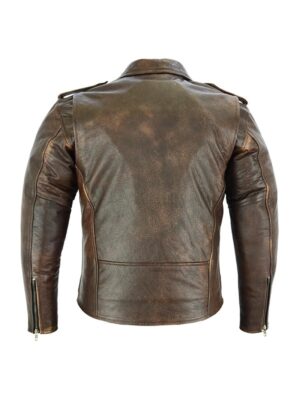 Mens Brown Motorcycle Vintage Brando Biker Jacket