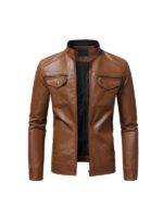 Mens Brown Slim Fit Jacket