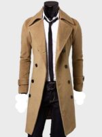 Mens Brown Wool Trench Coat