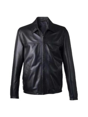 Mens Classic Black Leather Jacket