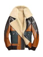 Mens Flying Leather Shearling Brown Jacket