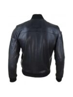 Mens Matthew Black Bomber Leather Jacket