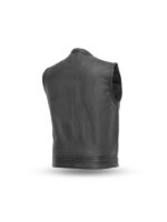 Men’s Sharp Shooter Biker Leather Vest - Black