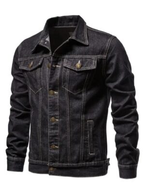 Mens Shirt Style Collar Jean Denim Jacket