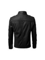 Mens Slim Fit Biker Leather Black Jacket