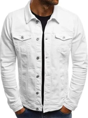 Mens White Denim Jacket