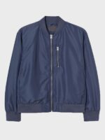 Men’s Blue Zipper Bomber Jacket For Sale