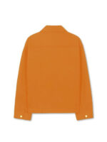 ORANGE Hidden Button Cotton Trucker Jacket