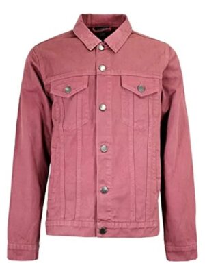 Pink Denim Jacket for Mens