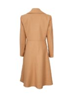 Shop Womens Beige Double-Breasted Wool Overcoat