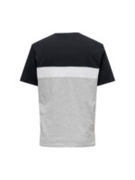 Unisex Grey And Black Color Block T-Shirt