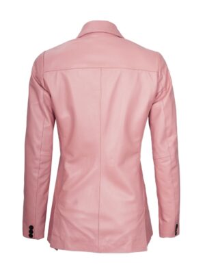 Womens Leather Pink Jacket Blazer