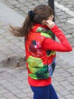 Emily Cooper Emily In Paris S4 Lily Collins Red Puffer Vest