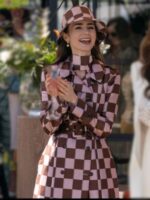 Emily In Paris S04 Lily Collins Checkered Coat