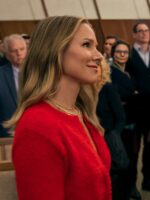 Kristen Bell Nobody Wants This 2024 Red Cropped Cardigan