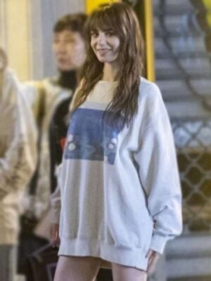 Lily Collins 2024 Emily In Paris S4 BTS Water Lilies Sweatshirt