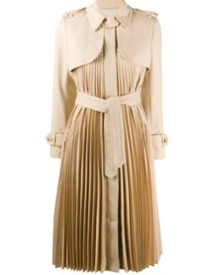 Mabel Mora Only Murders In The Building S04 Selena Gomez Beige Pleated Trench Coat