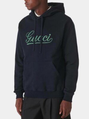 Unisex Gucci Logo Blue Hoodie