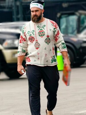 Trendy Jason Kelce Printed Christmas Sweater