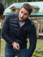 Justin Hartley Tracker Season 01 Colter Shaw Black Puffer Jacket