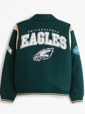 Philadelphia Abercrombie Eagles Varsity Letterman Green Jacket