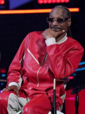 Snoop Dogg 2024 The Voice Red Leather Jacket