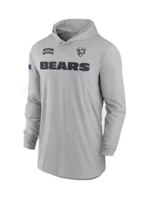 2024 Salute to Service Chicago Bears Gray Pullover Hoodie