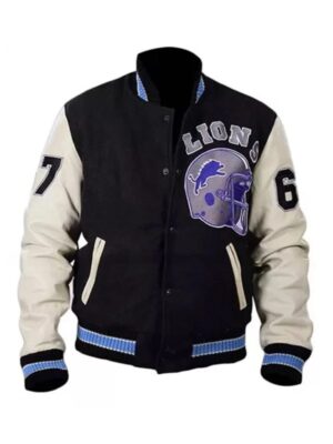 Beverly Hills Black and White Axel Foley Detroit Varsity Jacket