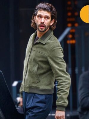 Ben Whishaw Black Doves Green Suede Jacket