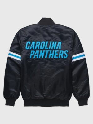 HOMAGE X Starter Carolina Panthers Black Satin Varsity Jacket