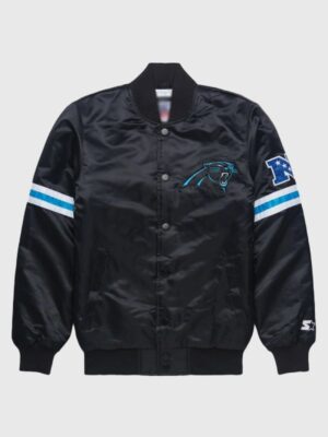 Black Starter Panthers Satin Jacket