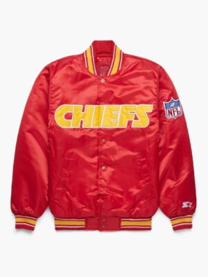 Kansas City Chiefs Red and Black Satin Varsity Jacket