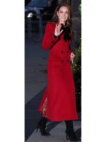 Katie Mddleton 2024 Red Long Coat