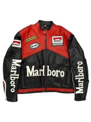 Vintage 90's Marlboro Leather Racing Moto Jacket